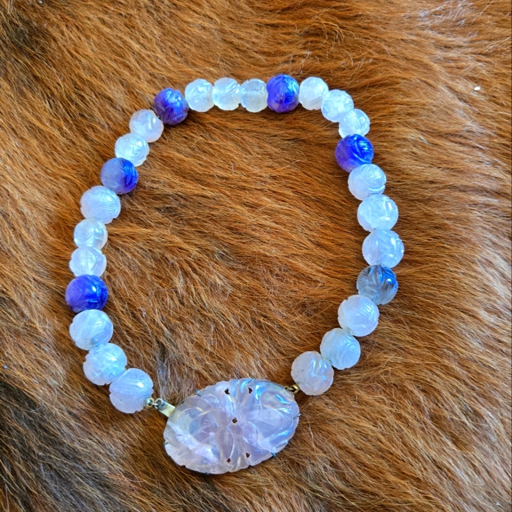 Elegant Shades Of Violet Beaded Necklace